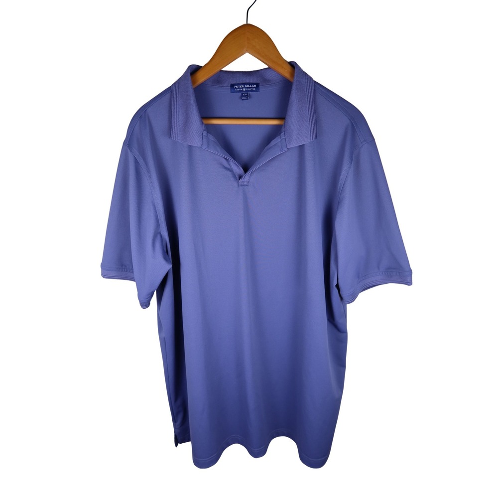 Peter Millar Crown Crafted Polo Shirt Mens XXL Periwinkle Blue Performance Golf